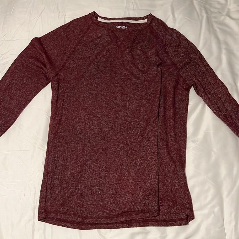 Men’s Express XL burgundy long sleeve crew neck